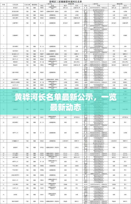 黄骅河长名单最新公示，一览最新动态