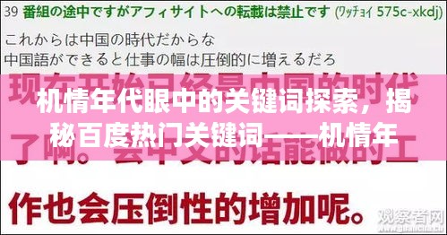 机情年代眼中的关键词探索，揭秘百度热门关键词——机情年代眼员表揭秘