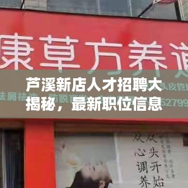 芦溪新店人才招聘大揭秘，最新职位信息一网打尽！