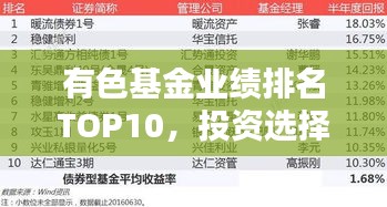 有色基金业绩排名TOP10，投资选择与业绩深度解析