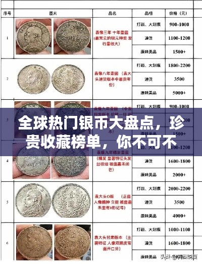 全球热门银币大盘点，珍贵收藏榜单，你不可不知！