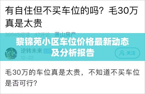 黎锦苑小区车位价格最新动态及分析报告