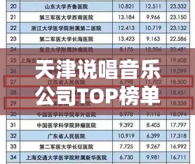 天津说唱音乐公司TOP榜单，热门公司与排名一网打尽！