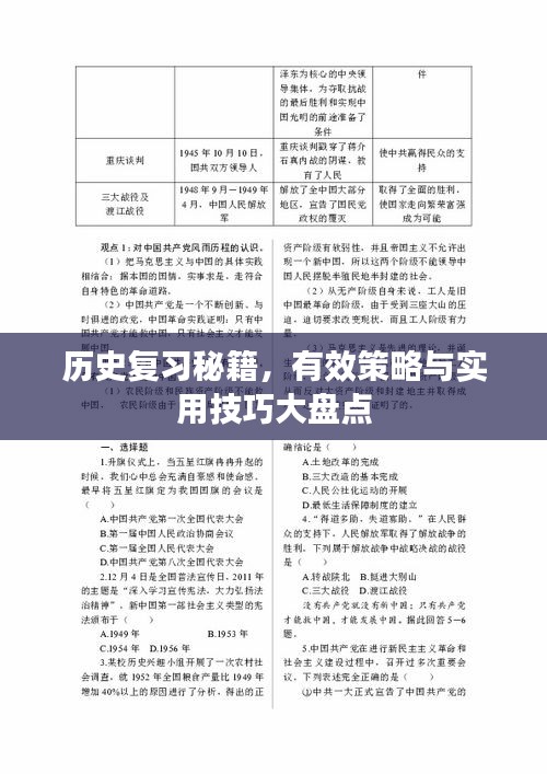 历史复习秘籍，有效策略与实用技巧大盘点